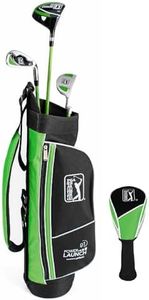 PGA Tour 2024 G1 Series Kids Green Golf Club Set with 3 Clubs, Golf Bag & 5 Total Pieces | Golf Clubs and Sets for Heights 3'6" - 4'1" | Complete Golf Club Sets | Young Men & Women Golf Clubs Ages 3-5