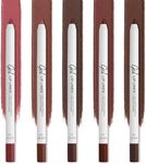 Lamel Gel Lip Liner Pencil - 5 Pack - 2-in-1 Waterproof Lip Liner Set - 8- Hour Wear, Creamy, Sharpenable, Pigmented - Smooth Finish & Full Coverage - Intense Brown, Berry, Chilli, Mauve, Spicy Nude