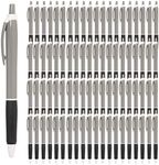 Simply Genius Pens in Bulk - 100 pack of Office Pens - Retractable Ballpoint Pens in Black Ink - Great for Schools, Notebooks, Journals & More (Gray/Black, 100pcs)