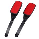 Hahhhha 2 Pack Lint Brush, Single-Sided Lint Remover Brush Pet Hair Remover Brush for Clothes and Furniture,Remove Cat and Dog Coat Lint Brush (black&red)