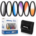 58MM Ultimaxx Six Piece Gradual Color Filter Kit(Orange, Yellow, Blue, Purple, Red, Grey) For Canon EOS 90D, 80D, 77D, 70D, Rebel T7, T7i, T6i, T6, T6s, T5i, T5, T4i, T3i, T100, SL3, SL2, SL1 And More