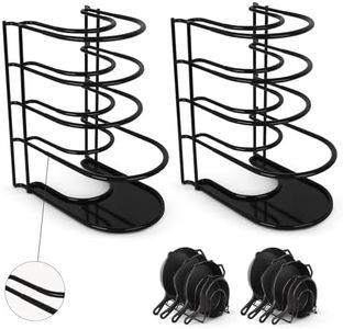 Cuisinel Pots and Pans Organizers - 2-PACK of Silicone-Coated Non-Slip 12" Heavy Duty Skillet Rack - Kitchen Organization Storage - Holds Cookie Sheets, Cutting Boards, Cast Iron Cookware, Dish Stand
