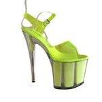 denova's Women's Transparent Very High Heel Platform Exotic Pole Dance Ankle Strap Stiletto Sandal, Yellow 4, 9