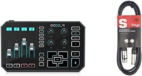 TC Helicon GoXLR 4-Channel USB Audio Mixer with Motorized Faders, Sound Board, Vocal Effects & Stagg SMC3 3m Black XLR Mic Cable