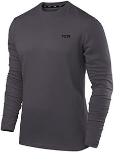 TCA Men's Element Long Sleeve Crew Neck Running Top - Castlerock, Large