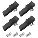 QWORK 4 Pack Flexible Rubber Draw Latch Black Soft Front Storage Rack Latch with Concealed Keeper for Cooler, Cargo Box