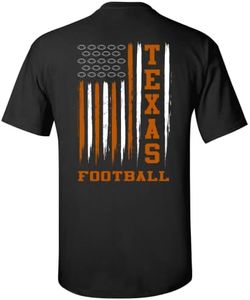 Trenz Shirt Company Flag Football USA Short Sleeve T-shirt, Texas Black, XX-Large