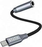 STATIK USB-C to 3.5mm Audio Adapter - AUX to USB C Headphone Adapter Jack Converter, Premium Headphone Jack Adapter for USB C Devices, Maximum Audio Quality, High-Fidelity Sound Anywhere
