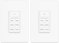 BN-LINK Countdown Timer Switch for Exhaust Fan, Bathroom Fan Light Switch Timer 1-5-10-20-30-60mins, Neutral Wire Required, Free Wall Plate, White (1-5-10-20-30-60mins(Two Packs))