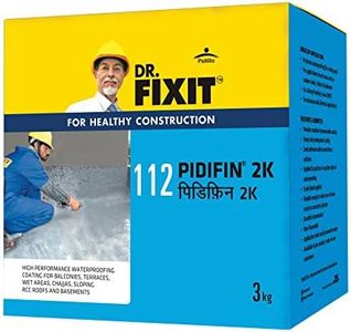 Dr. Fixit 112 Pidifin 2K 2-Parts Flexible Acrylic Cementitous Waterproofing for Bathroom, Roofs, Basement Wall, Suitable for Concrete and Masonry