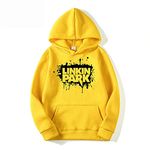 TeeWink Latest Unisex Linkin Park Design Printed Hooded Hoodies | Pullover Sweatshirts for Men & Women Yellow