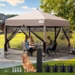 Quictent 13'x13' Pop up Screened Canopy Tent with Mosquito Netting, Portable Easy up Outdoor Screen House Shelter for Patio, Camping and Picnic, Includes Wheeled Carry Bag