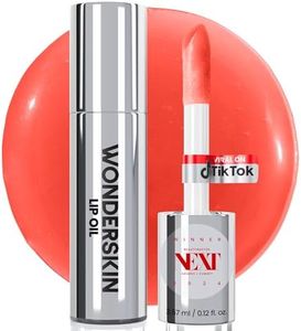 Wonderskin Lip Oil Rehab Serum - Tinted Lip Oil for Women, Hydrating, Moisturizing, and Non-Sticky Bright Red Tint Serum for Dry Lips (Flirt)