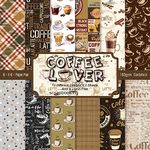 DESEACO Vintage Coffee Scrapbook Paper Pad 6x6–Coffee Themed Pattern Paper For Scrapbooking CardStock Craft, Decorative Craft Origami Paper Junk Journal, Single-Sided Decopodge Paper Supplies-24Pcs