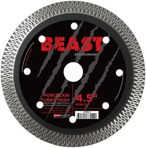 Lackmond Beast Pro 4.5" Wet/Dry Porcelain Turbo Mesh Saw Blade - 4-1/2" Tile Cutting Tool with Quick Cooling Mesh Rim & 7/8" - 20mm - 5/8" Arbor - BPM4.5