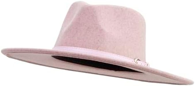 Jeanne Simmons Women's Thin Leatherette Tie Large Brim Fedora Hat - Pink Mix OSFM