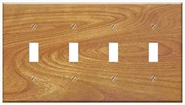 Switch Plate 4 Gang Toggle - Wood Wood Grain Texture Knot Timber Carpentry