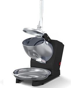 IMUU Electric Ice Crusher Maker 1500Rpm Prevent Stainless Steel Blades Ice Shaver Machine Strong Powerful Fine Ice Crushing 250W for Summer Cold Drink Smoothies Ice(Black)