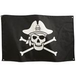 Runesol Pirate Flag 3x5, 91x152cm, Jolly Roger, Skull and Crossbones, 4 Grommets, Brass Eyelet in Every Corner, Party Flags, Halloween Decorations, Premium Flags, Waterproof, Inside, Outside