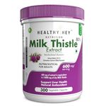 HealthyHey Nutrition Milk Thistle Capsules for Liver Health - High Strenght - 600mg Extract - 300 Veg. Capsules