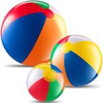 23 Pcs Rainbow Beach Balls Bulk Variety Pack - 10 5-inch, 10 12-inch, 3 20-inch Sizes Large Beach Ball - Inflatable Ball Vinyl Pool Toys Beach Toys Pool Balls for Kids, Beach & Pool Party Decorations