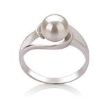 Clare White 6-7mm AAA Quality Freshwater 925 Sterling Silver Cultured Pearl Ring - Size-6