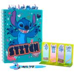 Innovative Designs Disney Stitch Tab Journal Spiral Notebook, Ballpoint Pen, Sticky Tabs, 96 Lined Pages, Blue