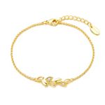 Philip Jones Gold Plated Leaf Chain Bracelet Created with Zircondia® Crystals