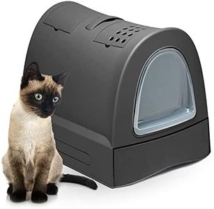 Ligo - Lettiera Gatto chiusa Lettiera per Gatti con Filtro e Paletta contenitore sabbia igienico per gatto. MODERN (ANTRACITE)