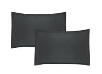 Trance Home Linen 100% Cotton 400TC Satin Premium Pillow Covers | Skin & Hair Friendly Pillow Covers | Set of 2 Pillow Covers |Standard Size (18 x 28 inch, Dark Grey)