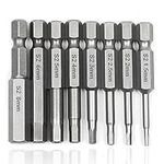 Bestgle 8Pcs H1.5-H8 Inner Hexagon Head Magnetic Drill Screwdriver Bits Set with 1/4 Inch Hex Shank, 50mm Length