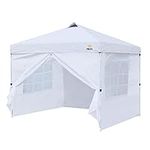 Nice C Gazebos, Pop Up Canopy Tent, 10x 10 Sun Shelter, Party Shade Event Tent, Sunshade Portable UPF 50+ with Roller Carry Bag, Steel Frame Umbrella Outdoor, Pool, Garden (Detachable 4-Sidewall)