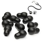 GAOHOU 10 X Silicone Soft Earplug Eartips Earpieces For Littmann Stethoscope Black