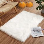 VANU Soft Round Faux Sheepskin Rugs Soft Faux Fur Rugs Fluffy Rugs Chair Couch Cover Fuzzy Rugs for Bedroom Floor Sofa Living Room (A3, 2x4 Feet Runner)