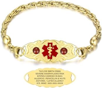 Divoti Custom Laser Engraved Med ID Brc,Steel Women丨G-RE-A
