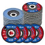 Meff-Mluk 40 Pack Flap Discs 115mm Grinding Discs 40/60/80/120 Grit 29 Type Angle Grinder Discs for Angle Grinder to Sanding Grinding Polishing Metal Wood Stainless Steel