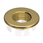 sourcing map Sink Trim Overflow Cover, Sink Overflow Rings Bathroom Kitchen Basin Drain Cover Hole Insert in Round Caps, Gold