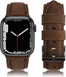 Tuocal Genuine Leather Strap Compatible with Apple Watch Straps 38mm 40mm 41mm, Soft Elegant Leather Replacement Strap for Apple Watch iWatch Series 9 8 7 6 5 4 3 2 1 SE Sports Edition Women