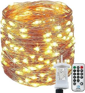 [220 LED] Fairy Lights Mains Powered, 25M 8 Modes Low Voltage Fairy Lights Waterproof with Remote Timer Copper String Lights for Bedroom, Yard, Party, Wedding, Christmas Decorations(Warm White)