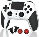 TERIOS Wireless Controller Compatible with PS4/PS4 Pro/PS4 Slim, (No Drift) Control for PS4 with Hall Sensor Joystick-Speakers-6 Axis Motion Sensor-Programming-Auto Turbo Function (Hall Black)