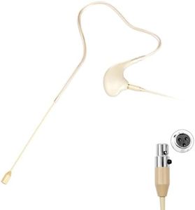 KIMAFUN Single Earset Microphone Ear-Hook Over Ear Hanging Condenser Mic Compatible with AKG Wireless Bodypack Transmitters, Ideal for Performances,Theaters, Lectures, Teachers, HC-830