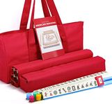 drizzle 1.2in Mahjong Set - 166 Medium Size Tiles - 4 Integrated Racks with Canvas Bag - American Table Game - Home Family Dorm Party for Leisure Time - Mah Jong 麻将