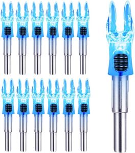 DEEPOWER S Lighted Nocks for Arrows .244/6.2mm 6/12 Pack Lighted Arrow Nocks for Archery Hunting (12 PCS/Blue)