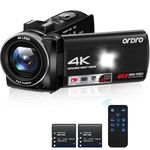 ORDRO 4K/30fps Camcorder, 64MP Vlogging Camera with 18X Digital Zoom, LED Fill light, 3.0 Inch Screen, IR Night Vision, Vlogging Camera for YouTube
