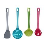 Empava kitchen Utensils Set of 4 Pcs - Non Stick Spatula|Spaghetti Spoon|Soup Ladle|Slotted Spoon, Silicone Utensil Set, Pasta Spoon, Ladel Spoon, Skimmer Spoon, Spatulas for Cooking Non Stick, Turner