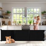 Sulishang Retractable Baby Gate 33"x118"- Safety Mesh Baby Gate/Dog Gate, 33inch Tall and Extends up to 71inch Wide for Stairs, Doorways, Hallways, Banisters Indoor and Outdoor (Black)