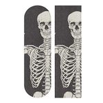 Mnsruu Human Skeleton Posing Isolated Skateboard Grip Tape Sheet Scooter Deck Sand Paper 9" x 33"