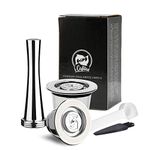 i Cafilas Reusable Nepresso Capsule, Refillable Stainless Steel Nepresso Capsules Compatible with Nepresso Original Line Machine (2 Pods,1 Tamper)
