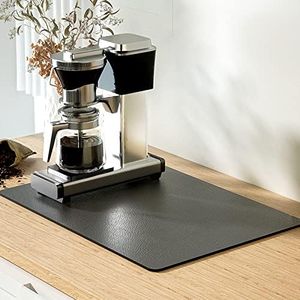 Almohadilla de café 60x40cm, almohadilla de secado de la encimera de la cocina, almohadilla antispra, soporte de Goma adecuado para el estante de la cafetera de espresso debajo de la cafetera (gris)