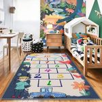 Susuluy Hopscotch Rug for Kids Game Rug Fun and Educational Play Area Rugs Hop and Count Hopscotch mat Playroom Rug for Bedroom, Playroom, Nursery, Gift for Girls Boys (Graffiti,31" x 63")